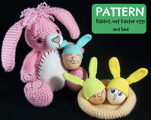 Rabbit and hat Easter eggs - Amigurumi