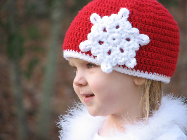 White Christmas Snowflake Beanie