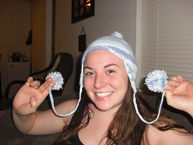 3 ball earflap hat