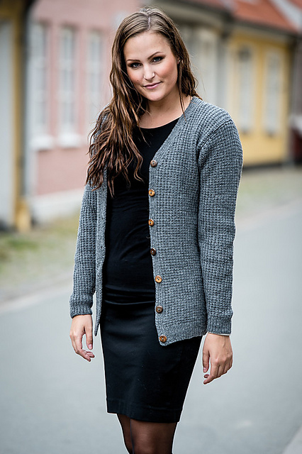 Cardigan med v-hals