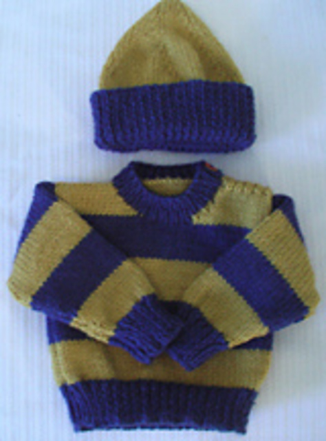 Striped sweater and hat