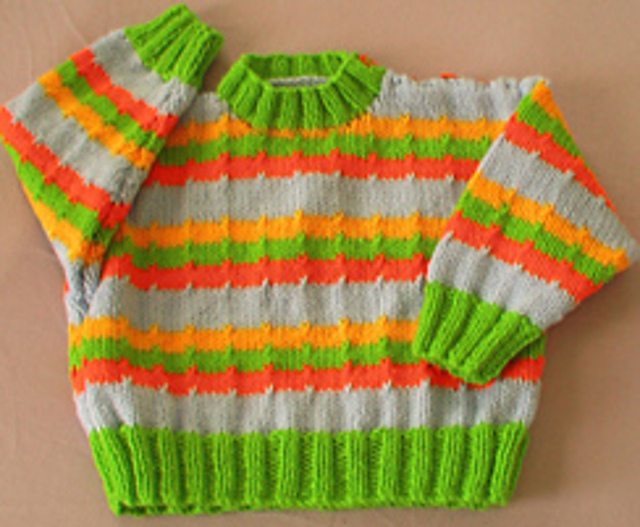 Colorful striped baby sweater