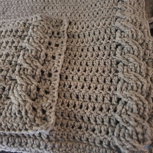 Cable Edged Pocket Shawl