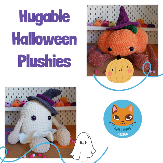 2in1 Huggable Halloween Plushies | Pumpkin & Ghost