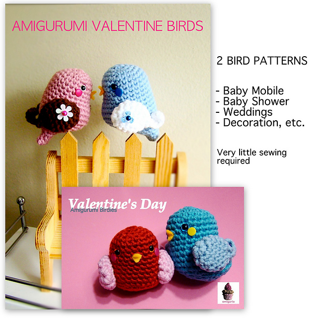 Amigurumi Valentine Bird and Birdie