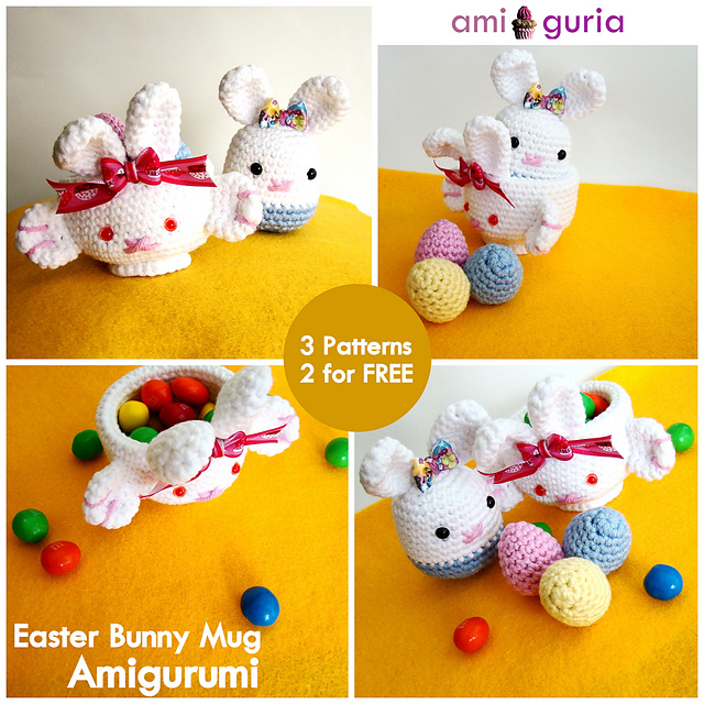 Easter Bunny Mug Amigurumi + Bunny and Eggs