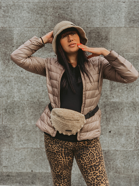 Fanny pack with plush