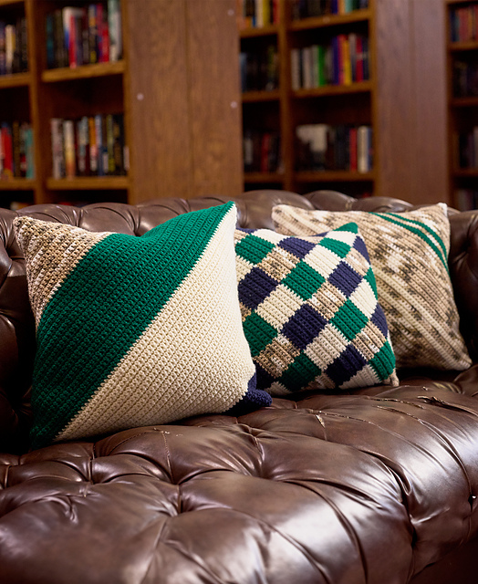 Plaid Pages Pillow Trio