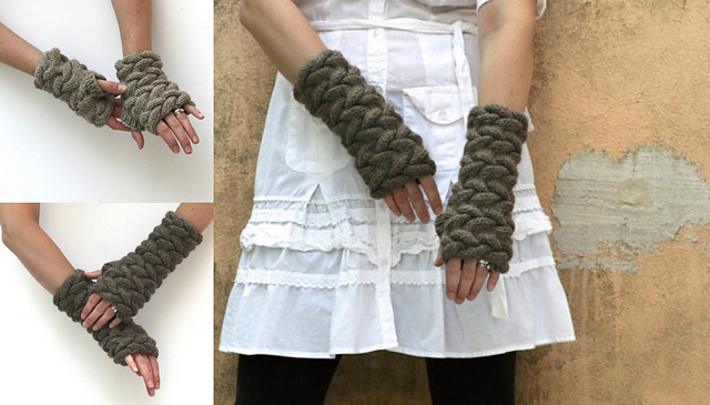 Cozy Cabled Mitts
