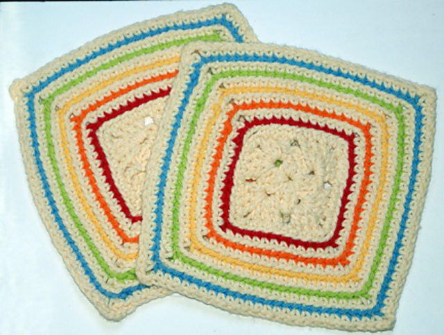 Rainbow Outlines Granny Square