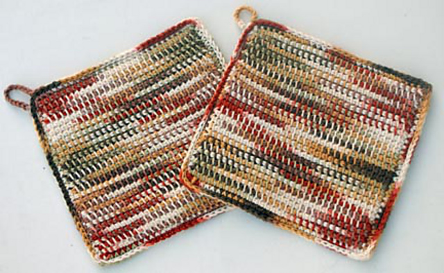 Variegated Earthtone Potholders