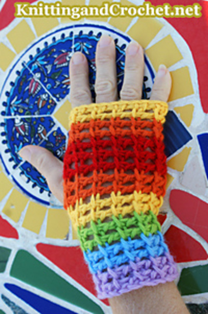 Rainbow Fingerless Gloves