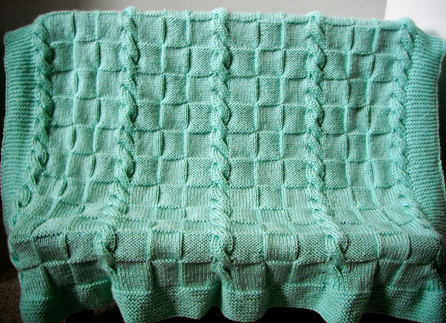Reversible Cabled Baby Blanket