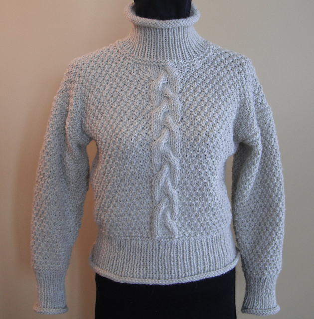 Moss Stitch Cabled Pullover