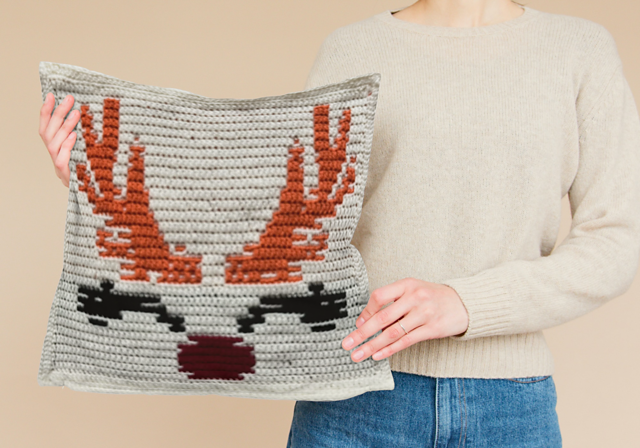 Cute Reindeer Cushion Cover