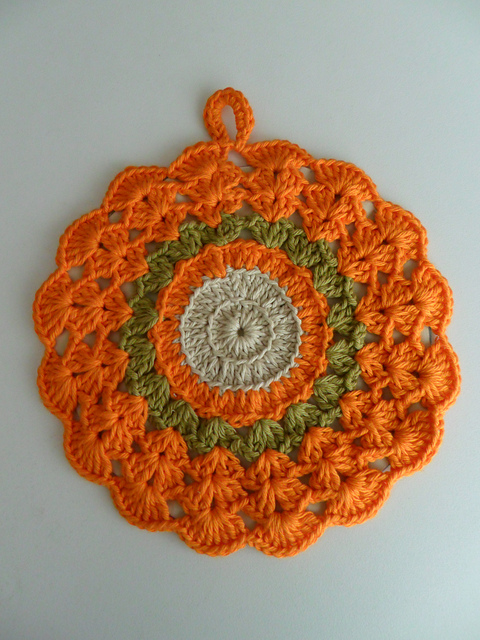 Potholder crochet "Orange"