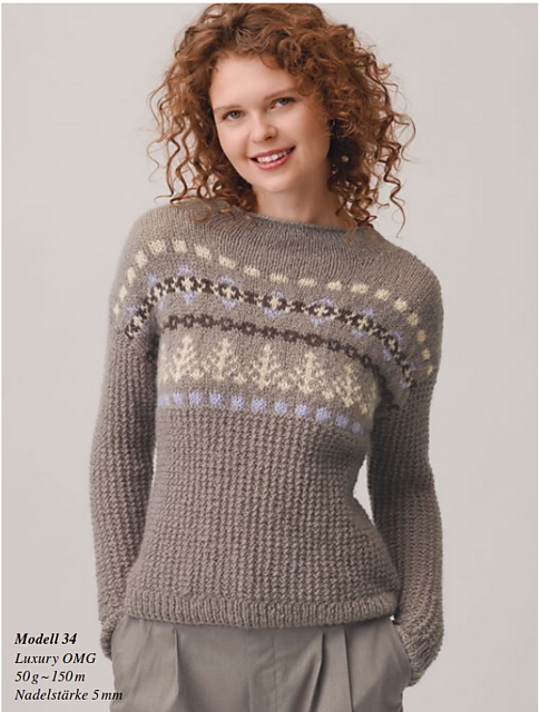 34 Pulli mit grafischem Einstrickmuster