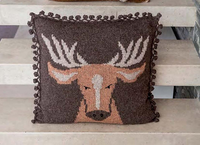 # 67 Intarsia Pillow with Deer