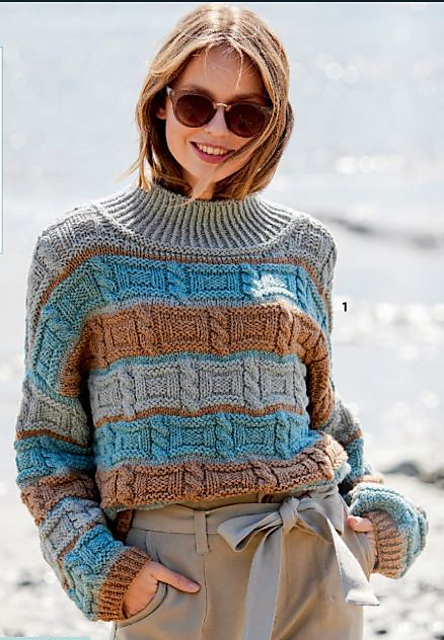 # 01 Pulli im gestreiften Reiliefmuster