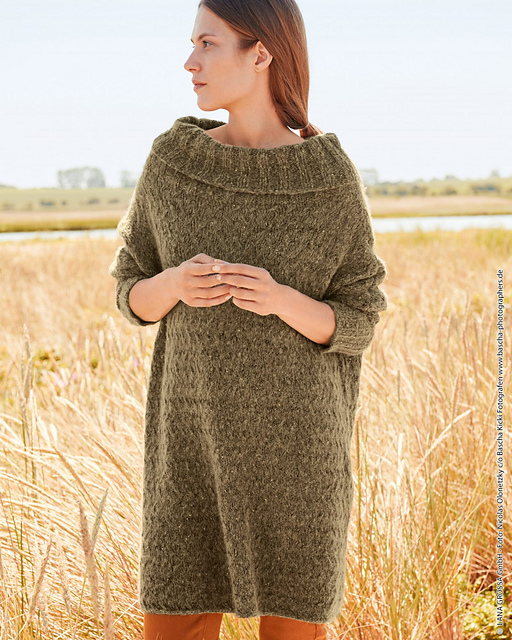 # 51 Kleid im verkreuzten Hebemaschenmuster