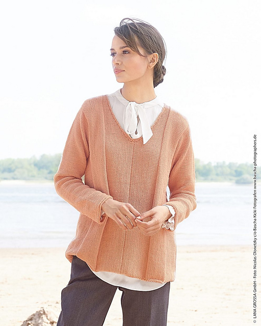 # 17 Pullover quer gestrickt