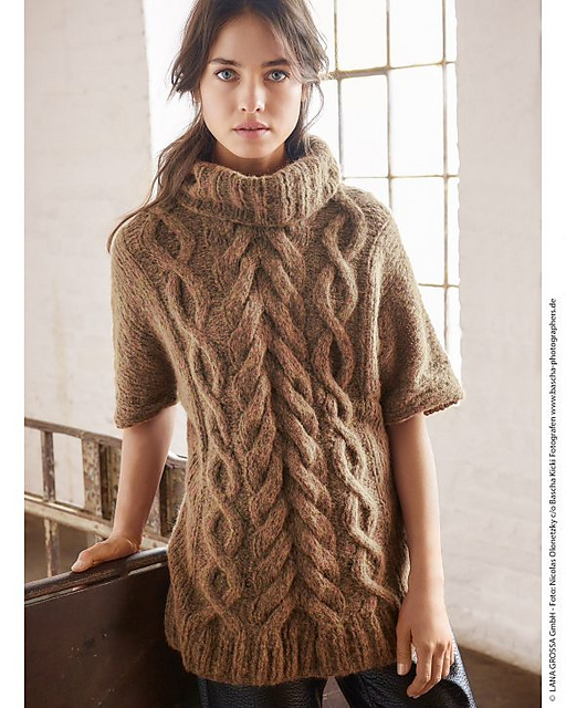 # 63 Pulli mit Zopf-Rautenmuster