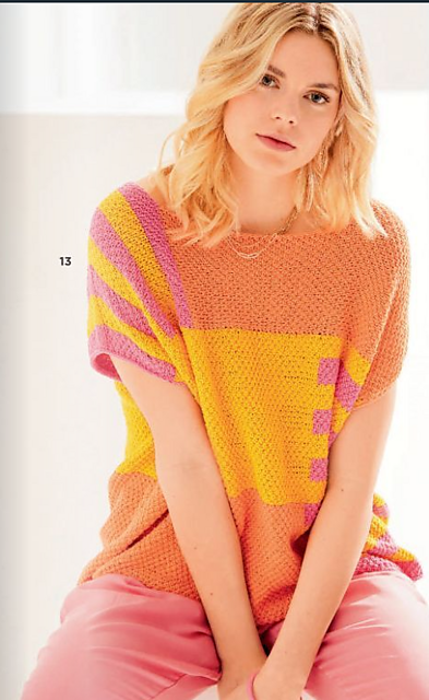 # 13 Pulli mit quergestrickter Schulterpasse
