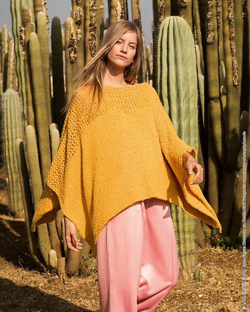 # 41 Cape mit Netzmuster und glatt rechts
