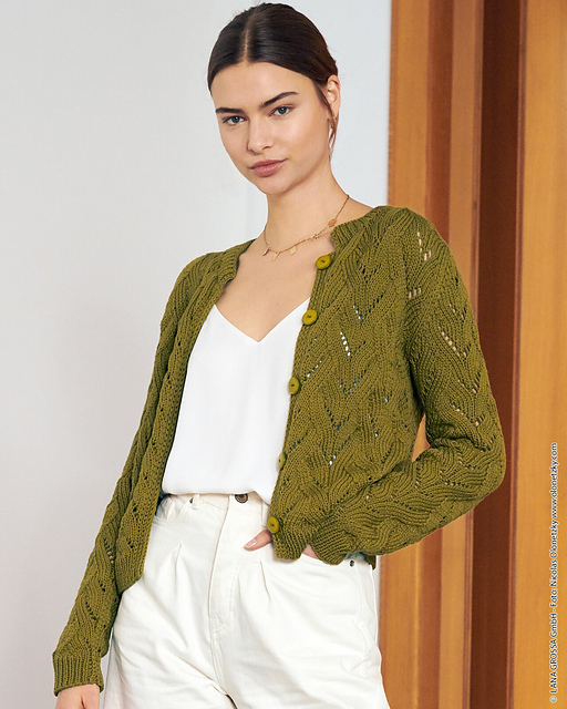 # 17 Cardigan im Ajourmuster