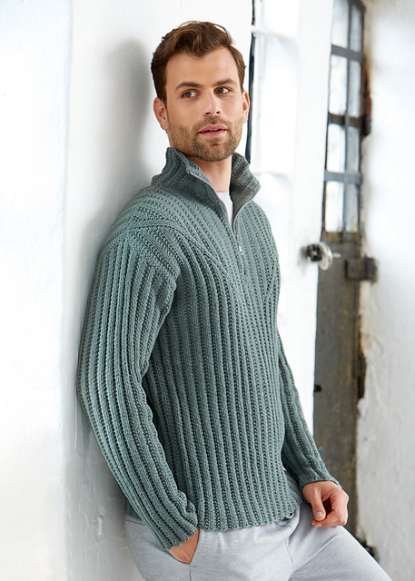 # 08B Herren Troyer-Pullover