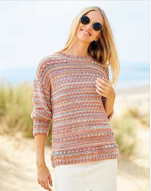 Modell 08 Pullover mit Noppen und Fallmaschen
