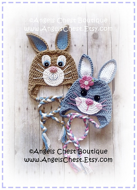 Rabbit Bunny Earflap Hat No. 59