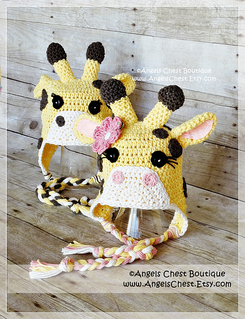 CUTE GIRAFFE Earflap Hat No. 64
