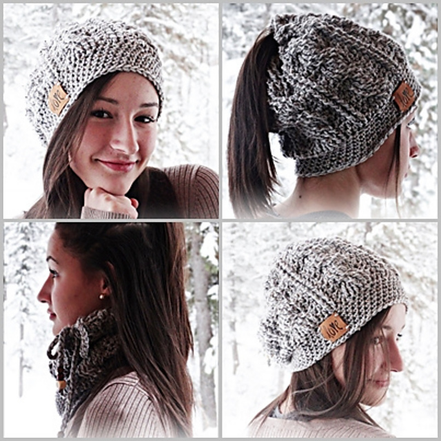 Ponytail Beanie Scarf Pattern No. 72