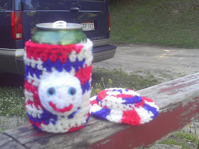 Crochet Can Cozy with Hat