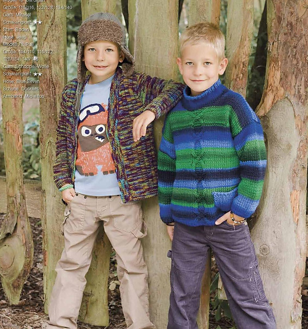 Modell 71 - Kinderpullover mit Zopf und Tasche