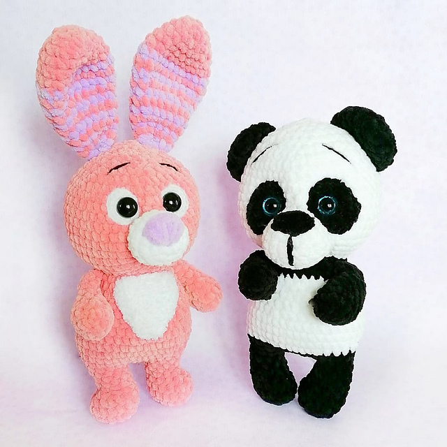 2 in 1 bunny panda toy
