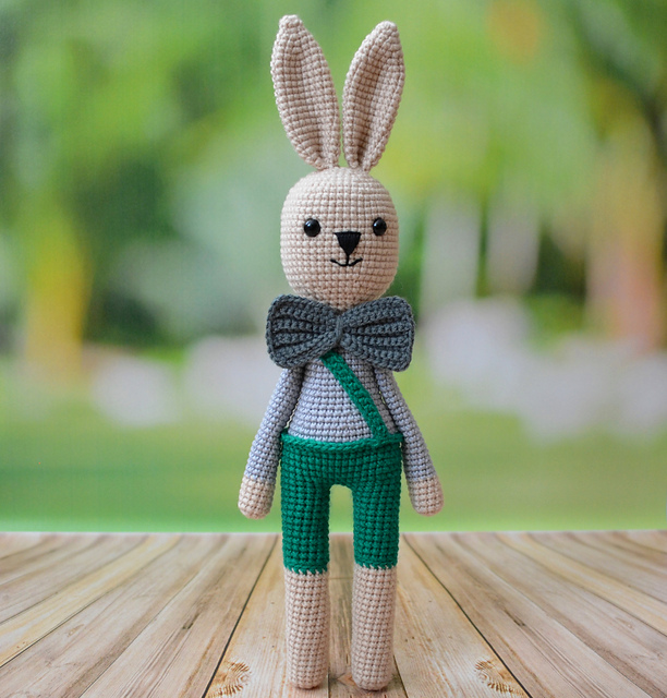Bunny toy in bowtie