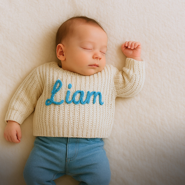 Baby sweater with name