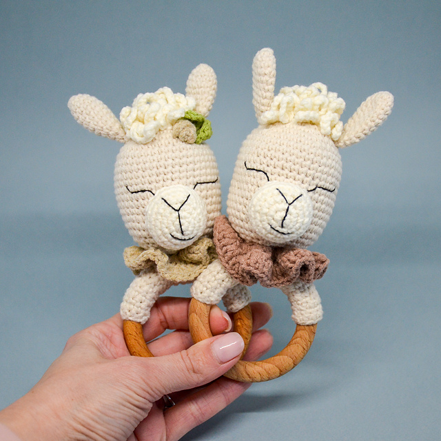 Llama baby rattle