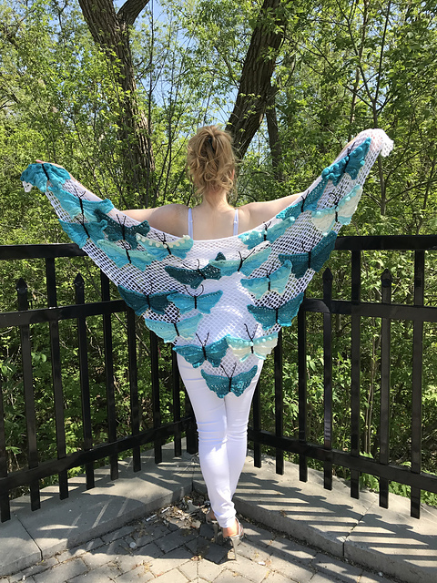 Blue Butterfly Shawl