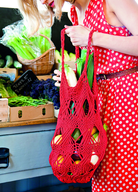 Shopper with dropped stitch detail
