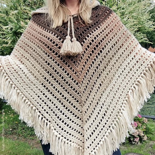 【今期AW試着のみ】OHGA BOWTIE PONCHO 千鳥 Ravelry: Breezy Boho Poncho pattern by Annah Haakt