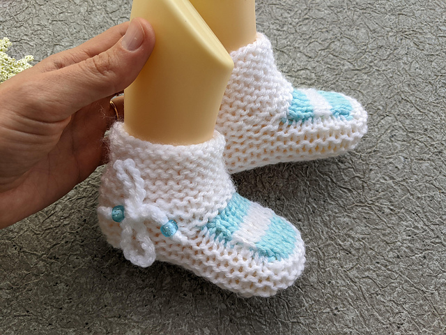 Striped Newborn Booties