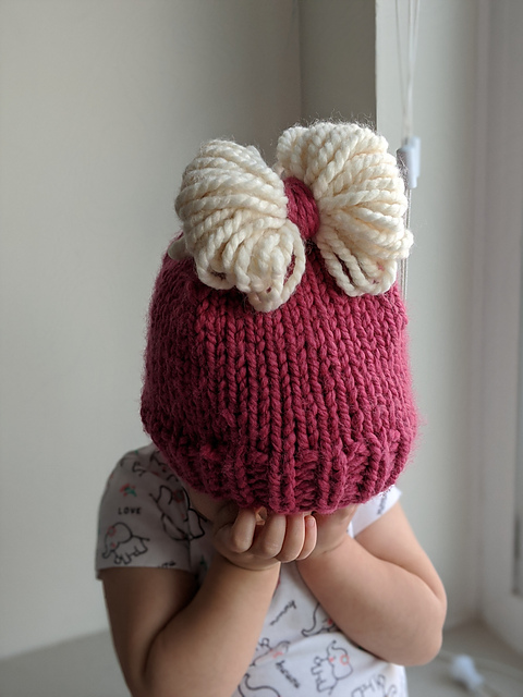 Chunky Toddler Bow  Beanie
