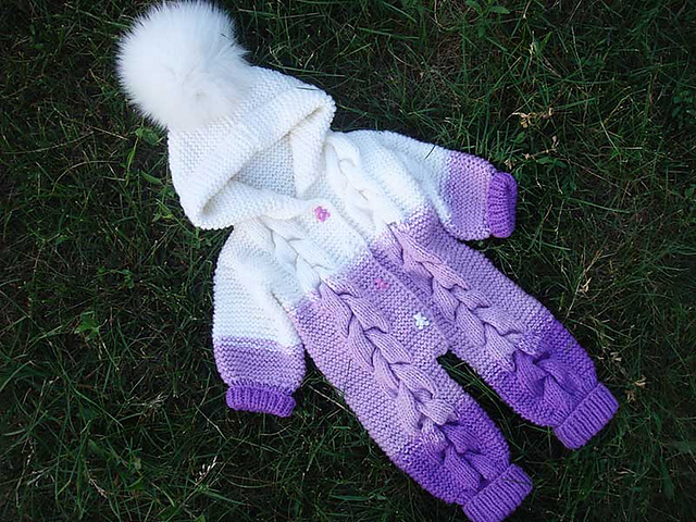 Bear Baby Cable Knit Romper
