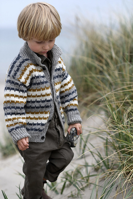 Cardigan med takstriber