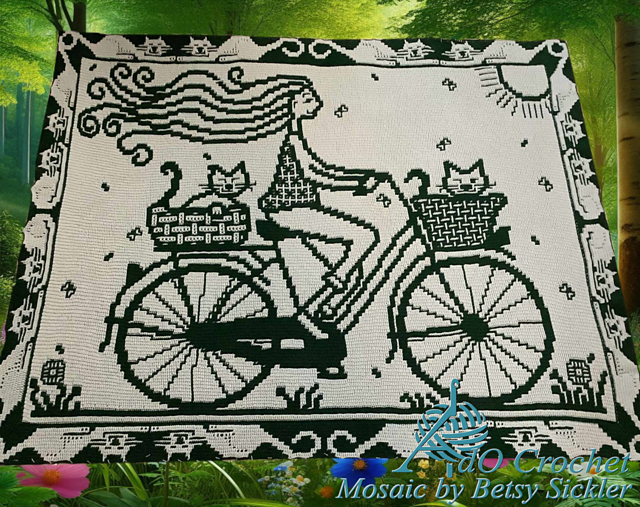 Woman with Cats Cycling