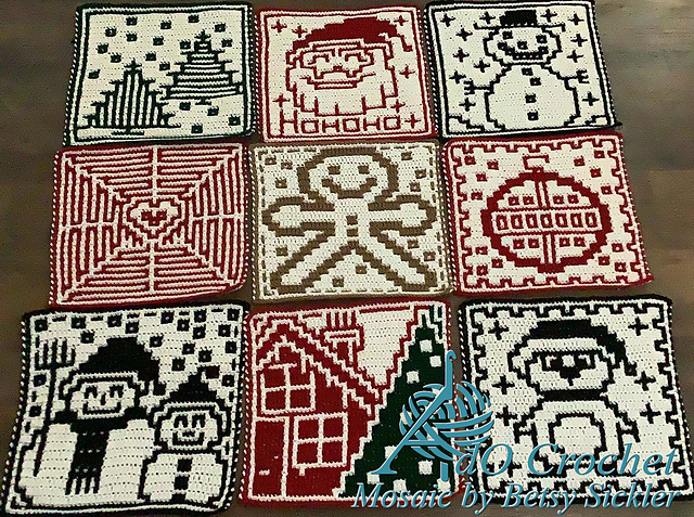 Christmas Potholders Afghan Squares