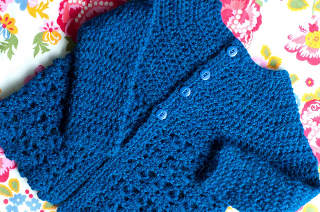 Aesthetic Nests Blue Picot and Lace Sweater